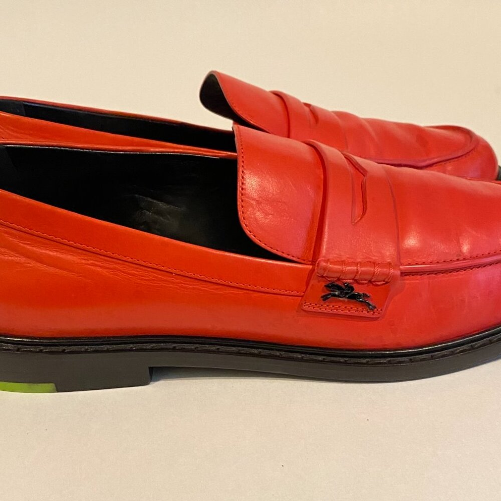 Longchamp Red Leather Loafers - Picture 2 of 8